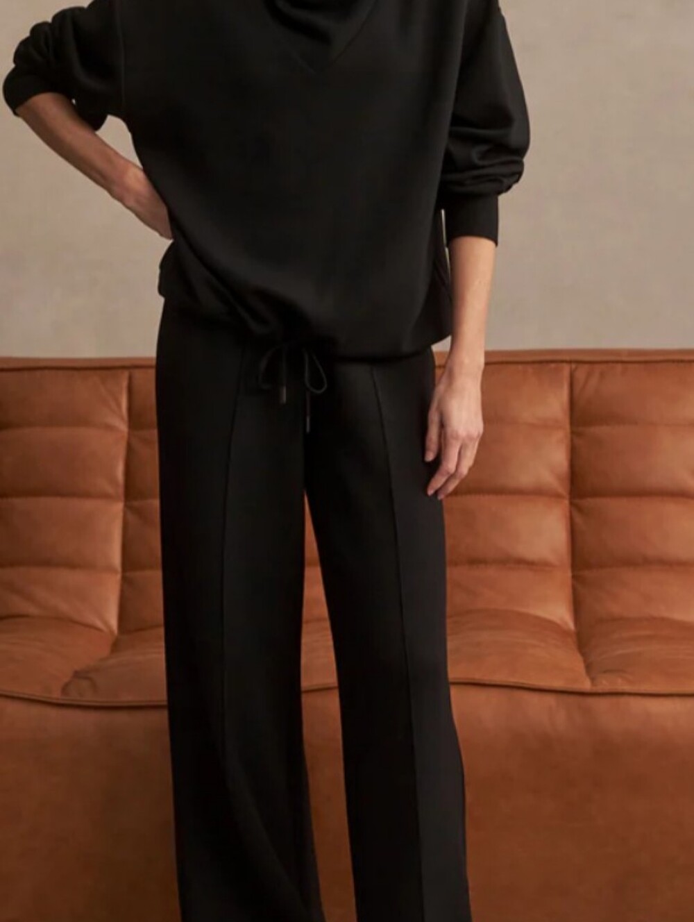 Varley Double Soft The Wide-Leg Pant 30" in Black Size M
